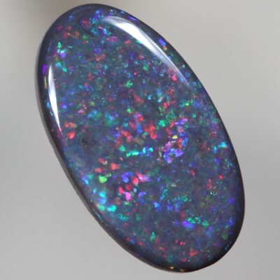 SOLID BLACK OPAL Bright red blue Pinfire pattern